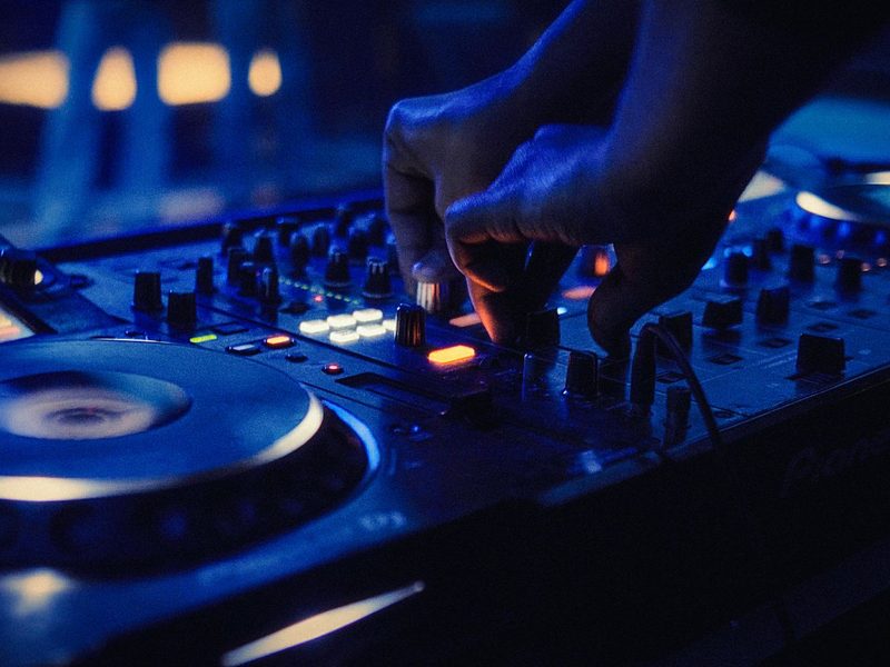Hands on the mixing deck during soundcheck