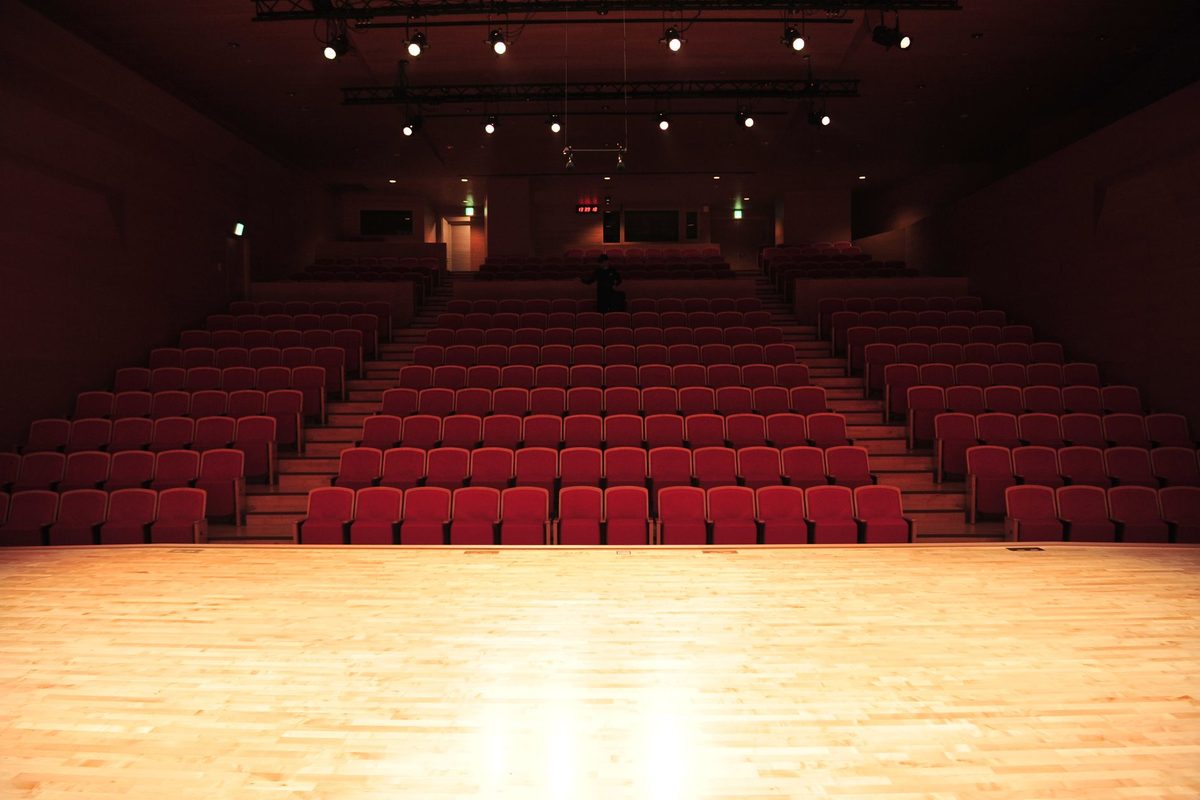Empty venue hall waiting for doors to open